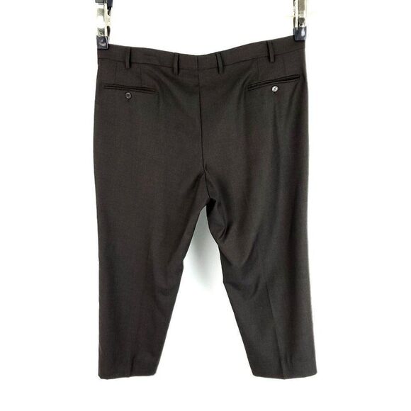 Luigi Bianchi Mantova Sartoria Dress Pants 40/26 Brown Flat Front Mid Rise - Picture 7 of 7
